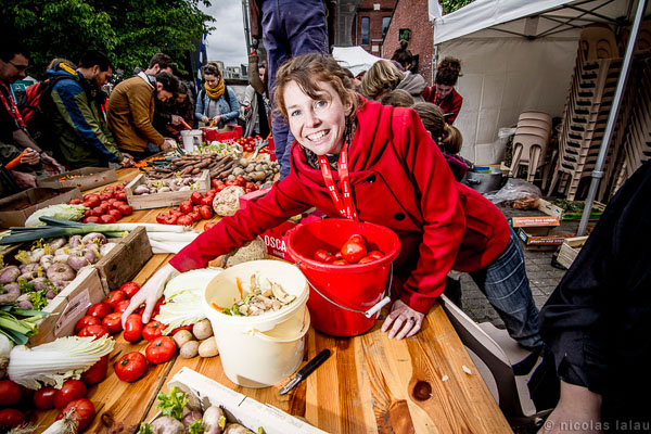 People enjoying the festival La Louche d'Or
