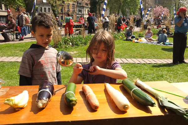 People enjoying the festival La Louche d'Or